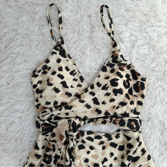 Aerie Leopard Wrap One Piece Swimsuit Small - Picture 4 of 8